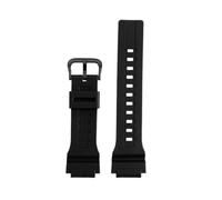 ewgrkba 18 mm 20 mm Gummi-Uhrenarmband, kompatibel mit Casio MCW-200H/AE1500WH, Uhrenarmband mit konvexer Verbindung, Sportzubehör(Black-Black,MCW-200H-20mm)
