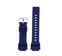 ewgrkba 18 mm 20 mm Gummi-Uhrenarmband, kompatibel mit Casio MCW-200H/AE1500WH, Uhrenarmband mit konvexer Verbindung, Sportzubehör(Blue-silver,AE1500WH-18mm)