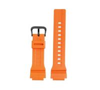 ewgrkba 18 mm 20 mm Gummi-Uhrenarmband, kompatibel mit Casio MCW-200H/AE1500WH, Uhrenarmband mit konvexer Verbindung, Sportzubehör(Orange-Black,MCW-200H-20mm)