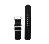 ewgrkba 18 mm Flansch-Uhrenarmband aus Nylon-Rindsleder, kompatibel mit Casio DW-H5600, schwarzes Armeegrün, blaues und silber/schwarzes Knopfarmband(P-black-silver)