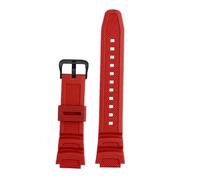 ewgrkba 18 mm, kompatibel mit Casio-Uhrenarmband DW-291H/290 W-218H/219H AQ-S810W AEQ-110BW AE1200/1000/1300, wasserdicht, Silikonharz-Armband(Red-black)