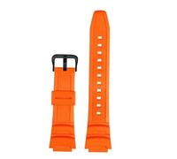 ewgrkba 18 mm, kompatibel mit Casio-Uhrenarmband DW-291H/290 W-218H/219H AQ-S810W AEQ-110BW AE1200/1000/1300, wasserdicht, Silikonharz-Armband(Orange-black)