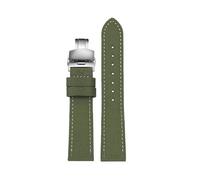 ewgrkba 19 mm 20 mm 22 mm 23 mm 24 mm Nylon-Lederarmband for Herren, wasserdicht, Canvas-Armband, Gürtel, kompatibel mit Omega, Seiko, Casio, Tissot Uhrenarmband(Green-steel Folding,18mm)
