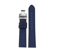 ewgrkba 19 mm 20 mm 22 mm 23 mm 24 mm Nylon-Lederarmband for Herren, wasserdicht, Canvas-Armband, Gürtel, kompatibel mit Omega, Seiko, Casio, Tissot Uhrenarmband(Blue-steel Folding,18mm)