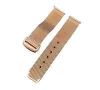ewgrkba 20 mm 22 mm Milanese Mesh Edelstahlarmband Kompatibel mit Omega Seamaster 007 Metallarmband Faltschließe Universal-Ersatzband(Rose Gold,20mm)