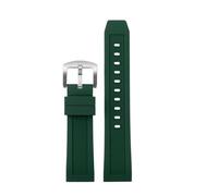 ewgrkba 20 mm 22 mm Silicagel-Uhrenarmband, kompatibel mit Casio EFR-552, wasserdicht und weich, Sportarmband for Herren, konvexe Verbindung, Dornschließe(Green-Silver,20mm)