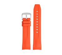 ewgrkba 21 mm 22 mm gebogenes Gummiarmband, kompatibel mit TISSOT 1853 Starfish T120407A/T120417A, gebogenes Gummiarmband, kompatibel mit Herrenarmbändern(Orange silver pin,21mm)