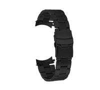 ewgrkba 22 mm Arc Mouth Uhrenarmband, kompatibel mit Casio Watch Strao MDV-106 MDV-107 MDV-106D MTP-VD01, Edelstahl-Metall-Herrenarmband, schwarzes Armband(Black Three)