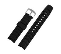 ewgrkba 22 mm, kompatibel mit Casio EF-550 Herren-Edelstahlarmband, Armband der EDIFICE-Serie, Silikonkautschukarmband(Black silver buckle)