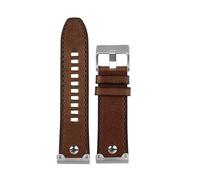 ewgrkba 26 mm Uhrenarmband aus Leder, kompatibel mit Diesel DZ4318 DZ4283 DZ4281 DZ4323 DZ7343, Vintage-Uhrenarmband aus braunem Rindsleder, Retro-Herrenarmband(A brown silver pin,26mm)