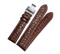 ewgrkba Doppelseitiges Krokodillederband, kompatibel mit Armbanduhrenarmbändern 18 mm, 19 mm, 20 mm, 21 mm, 22 mm, for Herrenarmbänder(Yellow,Width 22mm)