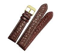 ewgrkba Doppelseitiges Krokodillederband, kompatibel mit Armbanduhrenarmbändern 18 mm, 19 mm, 20 mm, 21 mm, 22 mm, for Herrenarmbänder(Silver Yellow,Width 18mm)