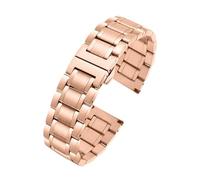 ewgrkba Edelstahl-Uhrenarmband, kompatibel mit Citizen, Seiko, Casio, Stahl, Herren- und Damenarmband, 20 mm, Armband aus Silber, Schwarz, Gold, massives Uhrenarmband(Rosegold,23mm)