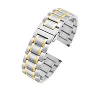 ewgrkba Edelstahl-Uhrenarmband, kompatibel mit Citizen, Seiko, Casio, Stahl, Herren- und Damenarmband, 20 mm, Armband aus Silber, Schwarz, Gold, massives Uhrenarmband(Mediumgold,16mm)