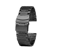 ewgrkba Edelstahl-Uhrenarmband, kompatibel mit der Hamilton Kaki Aviation Field Jazz-Serie, übertrifft die Windgeschwindigkeit und fliegt mit Metall-Wachband, 20-22 mm(3110 black,22mm)