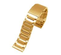 ewgrkba Edelstahlarmband kompatibel mit Diesel DZ7395/4323 DZ7416/7413 Armband aus massivem Stahl 22/24/26/28 mm Mittelbalken-Faltschließe(B-Gold,26mm)