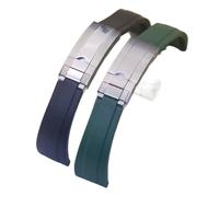 ewgrkba Gummiuhr, kompatibel mit Rolex, Schwarz, Grün, Blau, Wassergeist, Ditongna GMT, Gummi, B, Silikon-Uhrenkette, 20 mm, 21 mm(Blue Silver,20mm)