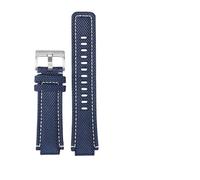 ewgrkba Kompatibel mit Casio G-SHOCK GW-M5610 DW5600 DW5700 DW6900 GA110 GA100 Uhr Nylon-Armband aus Rindsleder, kleines quadratisches Armband, konvexe Öffnung, 16 mm(A-blue silver)