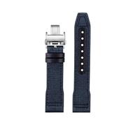 ewgrkba Kompatibel mit Longines Pioneer Comcast Sportarmband L3.810 L3.820 742 Pilot Nylon Canvas Lederboden Herren Uhrenarmband 20mm 21mm 22mm(Blue Folding,21mm)