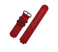 ewgrkba Konvexes 16-mm-Uhrenarmband, kompatibel mit Casio GM110 GM2100 GA900 GBA-800 GBD-800 GA-800, modifiziertes Nylon-Canvas-Uhrenarmband for Herren(Red and black buckle)
