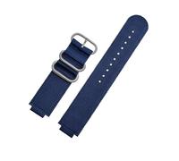 ewgrkba Konvexes 16-mm-Uhrenarmband, kompatibel mit Casio GM110 GM2100 GA900 GBA-800 GBD-800 GA-800, modifiziertes Nylon-Canvas-Uhrenarmband for Herren(Blue Silver Buckle)