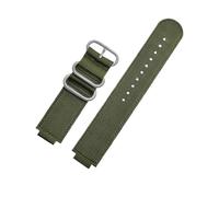 ewgrkba Konvexes 16-mm-Uhrenarmband, kompatibel mit Casio GM110 GM2100 GA900 GBA-800 GBD-800 GA-800, modifiziertes Nylon-Canvas-Uhrenarmband for Herren(Army Green silver)