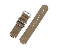 ewgrkba Konvexes 16-mm-Uhrenarmband, kompatibel mit Casio GM110 GM2100 GA900 GBA-800 GBD-800 GA-800, modifiziertes Nylon-Canvas-Uhrenarmband for Herren(Khaki Silver Buckle)