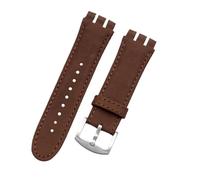 ewgrkba Lederarmband for Uhren, kompatibel mit Swatch IRONY YOS440 449 448 401G, Uhrenzubehör, Armband, 23 mm, Herrenarmband(B Brown,23mm silver clasp)