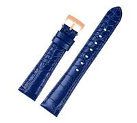 ewgrkba Lederarmband kompatibel mit SWAROVSKI 5547642 5452498 5452501 Rindsleder-Uhrenarmband 17 mm Dornschließe Damenarmband Schnellverschluss(Blue-rosegold,17mm)