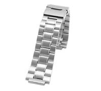 ewgrkba Massives Edelstahl-Armband, kompatibel mit Timex T2N720, T2N721, T2N739, Uhrenarmband, silberfarbenes schwarzes Armband, 24 x 16 mm, Uhrenarmband aus Metall(Silver Safety buckle)