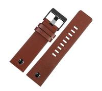 ewgrkba Neues modisches Rindslederarmband mit Nieten-Uhrenarmband, kompatibel mit Diesel DZ7313 DZ7333 7322 7257 4318 7348 7334 Ersatz(Plain brown x black,22mm)