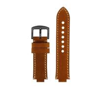 ewgrkba Rindsleder-Armband kompatibel mit Oris Aquis 7330 7740 Serie 24 x 12 mm modifiziertes konvexes Armband Schwarz Blau(Brown rice black,24-11mm)