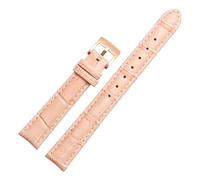 ewgrkba Rosa Rot Weiß Blau Kompatibel mit Casio Fossil Tissot Armani Uhrenarmband 10mm 12mm 14mm 16mm 18mm Damen Echtleder Uhrenarmband(A Pink rose gold,18mm)