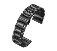 ewgrkba Schnellverschluss Edelstahl Keramik Armband Herren Damen Mode Armband 12 14 16 18 20 22mm Schwarz Weiß Roségold Uhrenarmband(Black all ceramic,14mm)
