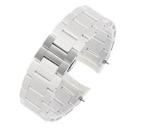 ewgrkba Silikon- und Edelstahlarmband, kompatibel mit Armani AR5906 AR5905 AR5890 AR5889 5858 5920, Herren 23 mm, Damen 20 mm, Gummiarmband(White Silver,23mm)