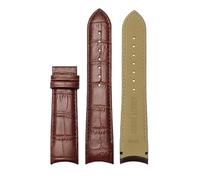 ewgrkba Uhrenarmband aus echtem Leder mit gebogenem Ende, 22 mm, 23 mm, 24 mm, kompatibel mit Tissot Couturier T035 Uhrenarmband, Stahlschnalle, Armband, Braun(Brown NO Buckle,23mm)