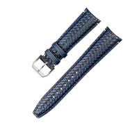 ewgrkba Uhrenarmband aus gewebtem Rindsleder, kompatibel mit IWC IW344205 Portuguese Chronograph Pilot Portofino, Faltschließe, 22 mm, Blau/Schwarz(Blue-silver A,20mm)