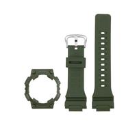 ewgrkba Uhrenarmband aus Harz, Uhrengehäuse, kompatibel mit Casio AQ-S810W, Armband for Herren, modifiziertes Silikonarmband, Uhrenarmband, Lünettenset, Zubehör(Green-Silver)