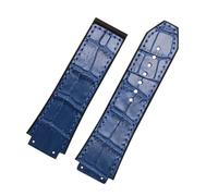 ewgrkba Uhrenarmband kompatibel mit BIG BANG Echtleder 25 mm * 19 mm Herren Uhrenarmband Kette Uhr Gummikette(Blue no buckle)