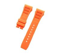ewgrkba Weiches, buntes 25 mm x 20 mm Naturkautschuk-Armband, kompatibel mit Richard Mille-Uhrenarmband(Orange,25mm Black buckle)