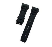 ewgrkba Weiches, buntes 25 mm x 20 mm Naturkautschuk-Armband, kompatibel mit Richard Mille-Uhrenarmband(Noir,25mm Silver buckle)