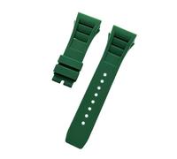 ewgrkba Weiches, buntes 25 mm x 20 mm Naturkautschuk-Armband, kompatibel mit Richard Mille-Uhrenarmband(Green,25mm Silver buckle)