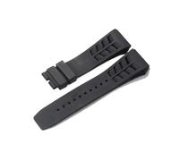 ewgrkba Weiches Silikonarmband, kompatibel mit Richard Mille RM53/055/011/050, Herren- und schweißfestes Gummiarmband, 25 mm(Black no buckle)