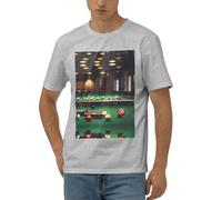 EWQrtyy Billard Herren-T-Shirt, bequem, kurzärmelig, weicher Stretch-Stoff, moderne Passform, Freizeithemd für den täglichen Gebrauch, grau, XXL