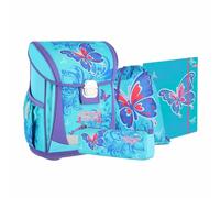 Exaclair Schulranzen Set Spirit Butterfly Blau, 4-teilig
