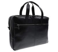 Exacompta 17537E Premium Laptop-Umhängetasche Exactive aus hochwertigem Leder mit 2 Hauptfächern und vielen Innentaschen, passend für Laptops bis zu 15,6 ideal für Schule, Uni und Arbeit, schwarz