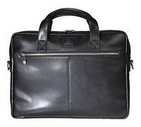 Exacompta Exactive Leder-Laptoptasche schwarz für 14" Notebook, gepolstert, Organizer, Zipperfächer, Trolley-Sleeve, Schulterriemen