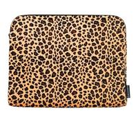 Exacompta - Ref. 17239E - 1 Laptophülle, kompatibel mit PCs von 13-14 Zoll - einziehbarer Griff, kleine Tasche vorne, Reißverschluss auf 2 Seiten, aus recyceltem Stoff, Leopardenmuster