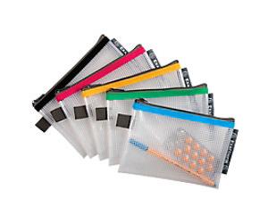 Exacompta Reißverschlusstasche 34120E Reißverschluss PP (Polypropylen), EVA (Ethylen-Vinylacetat) 17 (B)0,4 (T)12 (H) cm Farbig Sortiert 10 Stück