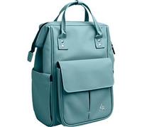 Exacompta Rucksack Exactive®, mattes PU, Laptopfach bis 14″, viele Fächer, 2 Tragegriffe, Trolley-Schlaufe, B 250 x H 380 x T 200 mm, frostblau